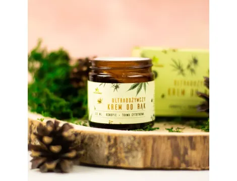 Ultraodżywczy konopny krem do rąk z CBD o zapachu trawy cytrynowej 50ml HempKing - 2